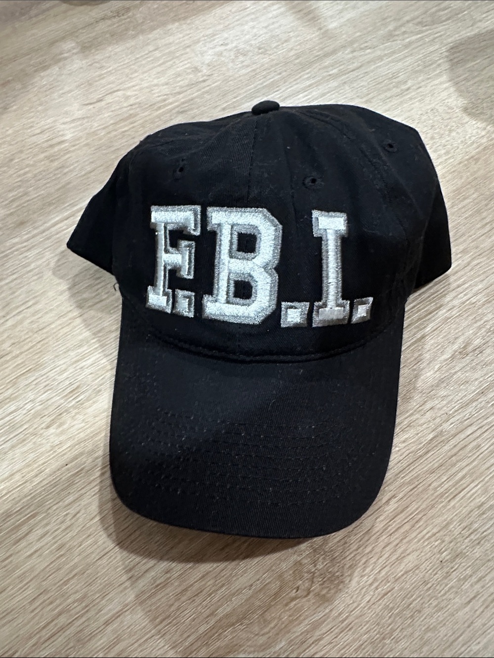 FBI hat black & white federal bureau investigation baseball black cap police